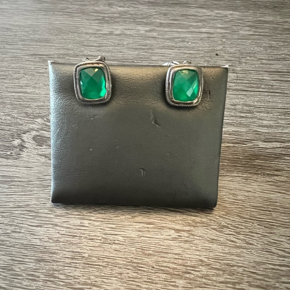 925 Green onyx earrings